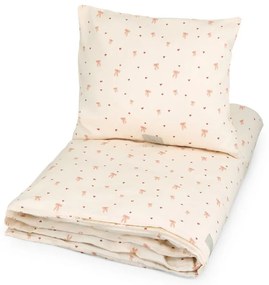 Set copripiumino e federa da bambini giallo chiaro/rosa in cotone organico per culla 100x140 cm Bows – Cam Cam Copenhagen