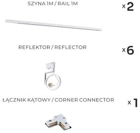 Zuma Line 3580 - Faretto per sistema a binario MASTER 6xGU10/15W/230V bianco