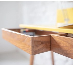 Scrivania grigia con base in frassino, lunghezza 85 cm Luka Oak - Ragaba