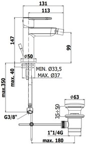 Paffoni Candy CA135CR Miscelatore Bidet Orientabile Con Piletta Di Scarico automatico Cromo