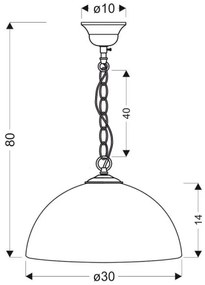 Lampadario a sospensione con catena SUGAR 1xE27/60W/230V bianco