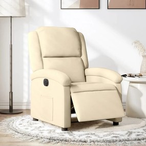 Poltrona Elettrica Reclinabile Crema İn Tessuto /