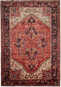 Heriz Tappeto 230x330 Rosso (Iran) Annodato A Mano
