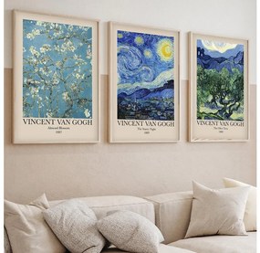 SET 3x Foto in cornice 50x70 cm Vincent van Gogh