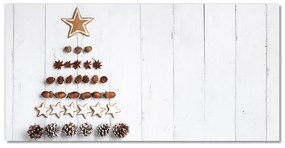 Quadro acrilico Ornamenti dell'albero di Natale del pan di zenzero di Natale 100x50 cm