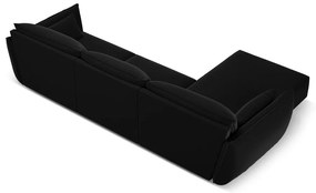 Divano angolare nero (con penisola a sinistra/con chaise lounge) con rivestimento in velluto Vanda – Mazzini Sofas