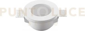 Incasso snow bianco tondo 1 luce attacco gu10 12x6cm in gesso verni...