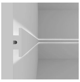 Cornice Pitturabile per Illuminazione Bidirezionale per Strisce LED da 1,15m Selezionare la lunghezza 1,15 Metri