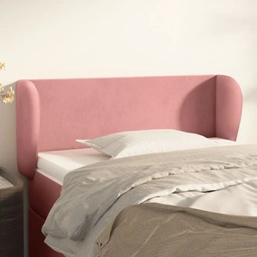 Testiera ad orecchio rosa 103x23x78/88 cm in velluto