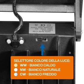 Faro LED 44W Rettangolare Trifase CRI92 CCT Nero con driver Philips Colore Bianco Variabile CCT