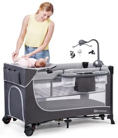 KINDERKRAFT - Lettino da viaggio LEODY grigio