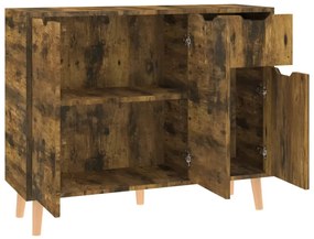 Credenza Rovere Fumo 90x30x72 cm in Legno Multistrato