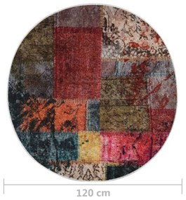 Tappeto Lavabile Patchwork φ120 cm Multicolore Antiscivolo
