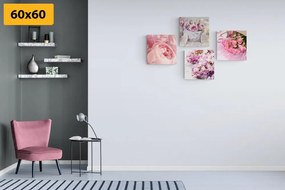 Set di quadri – Natura morta delicata di fiori