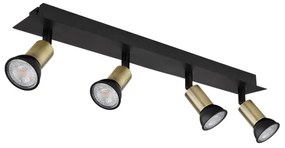 Globo 57998-4B - Faretto DREW 4xGU10/35W/230V nero/ottone