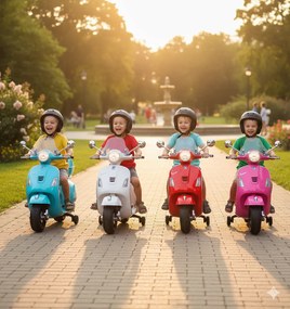 Piaggio Vespa GTS Elettrica 12V con Bauletto per Bambini Rosa...