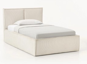 Letto singolo in velluto a coste con spazio contenitore aggiuntivo Dream