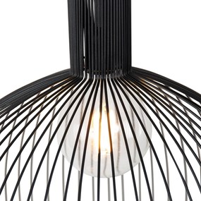 Lampada a sospensione rotonda intelligente nera 50 cm incl. Wifi G95 - Dos