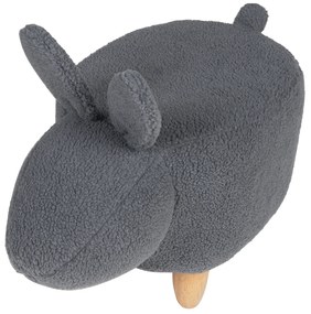 Pouf di tessuto grigio BUNNY Beliani