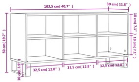 Mobile per TV Grigio Cemento 103,5x30x50 cm Legno Multistrato