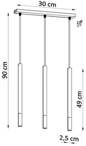 Sollux SL.0886 - Lampadario a sospensione con filo MOSAIC 3xG9/12W/230V nero/cromo