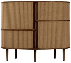 Armadietto marrone/marrone chiaro con effetto rovere con ante scorrevoli 120x100x50 cm Audacious – UMAGE