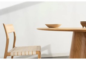 Sedia da pranzo in legno massiccio di quercia con seduta bianca Fawn - Gazzda