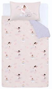 Set copripiumino e federa da bambini rosa e viola per letto matrimoniale 200x200 cm Dancing Fairies – Catherine Lansfield