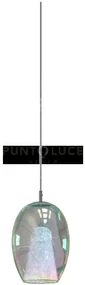Iride-p sospensione 1 luce con struttura cromo e vetro iridescete a...