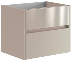 Mobile da bagno sospeso sotto lavabo L 59.5 x H 50 x P 45.5 cm beige laccato opaco, 2 cassetti Niwa