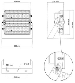 Faro Modulare LED 400W IP66 167lm/W Dimmerabile DALI - INVENTRONICS Colore Bianco Naturale 4.000K