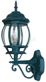 Applique up santiago nera e verde 1 luce attacco e27 ip44 15,5x25x46cm