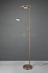 Barrie piantana led con lampada da lettura ottone satinato dimmerab...