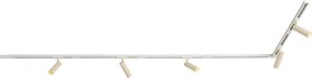 Sistema di illuminazione a binario moderno con 5 faretti bianco e beige monofase GU10 35mm - Iconic Jeana Luxe