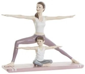 Statua Decorativa DKD Home Decor 24 x 6,5 x 19,5 cm Scandi Rosa Yoga