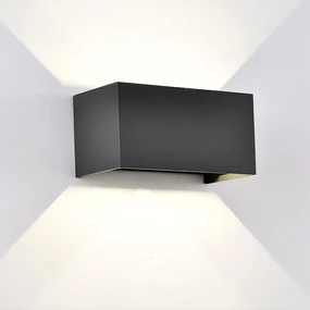 Applique LED moderno da esterno DAVOS DOUBLE nero IP54, luce bianco caldo 91.6 lumen, MANTRA