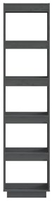 Libreria/divisorio grigio 40x35x167 cm in legno massello di pino
