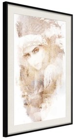 Poster  Mysterious Look (Beige)  Cornice Quadri Cornice nera con pass-partout, Larghezza x Altezza Home decor 20x30