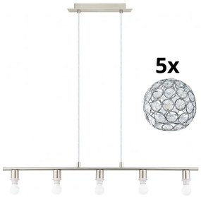 Eglo - Lampadario LED a sospensione con filo MY CHOICE 5xE14/4W/230V cromo