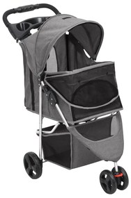 Passeggino per cani pieghevole grigio 80x46x98cm tessuto oxford