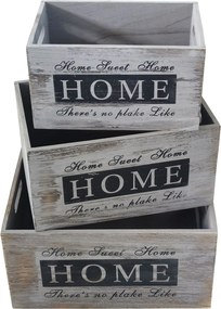 BRIANNA - set di 3 cassette in legno
