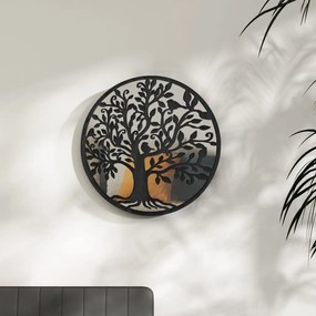 Specchio Nero 60x2,5 Cm Rotondo İn Ferro Per Uso Interno /