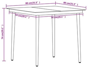 Set Mobili da Pranzo per Giardino 3 pz Nero