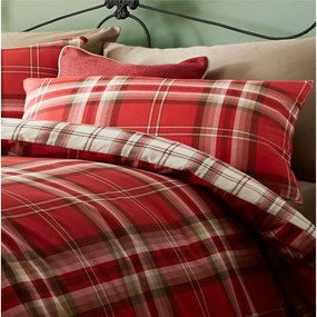 Biancheria da letto singola rossa Rosso, 135 x 200 cm Kelso - Catherine Lansfield
