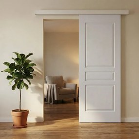 Porta scorrevole reversibile Chelsea in mdf bianco, L 93 x H 212 cm, con binario Meli