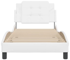 Giroletto con testiera bianco 90x190 cm in similpelle
