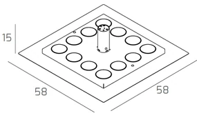 Plafoniera Moderna Floppy Metallo Sabbia 12 Luci Gx53