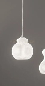 Sospensione madagascar 1 bianco opale d.18cm  base d'attacco non in...