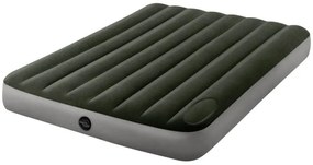 Materasso ad una piazza e mezza gonfiabile Intex airbed dura-beam standard downy' colore verde scuro con pompa a pedale, 137x191x25 cm - cod. 64762