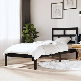 Giroletto Nero 75x190 Cm Small Single İn Legno Massello /